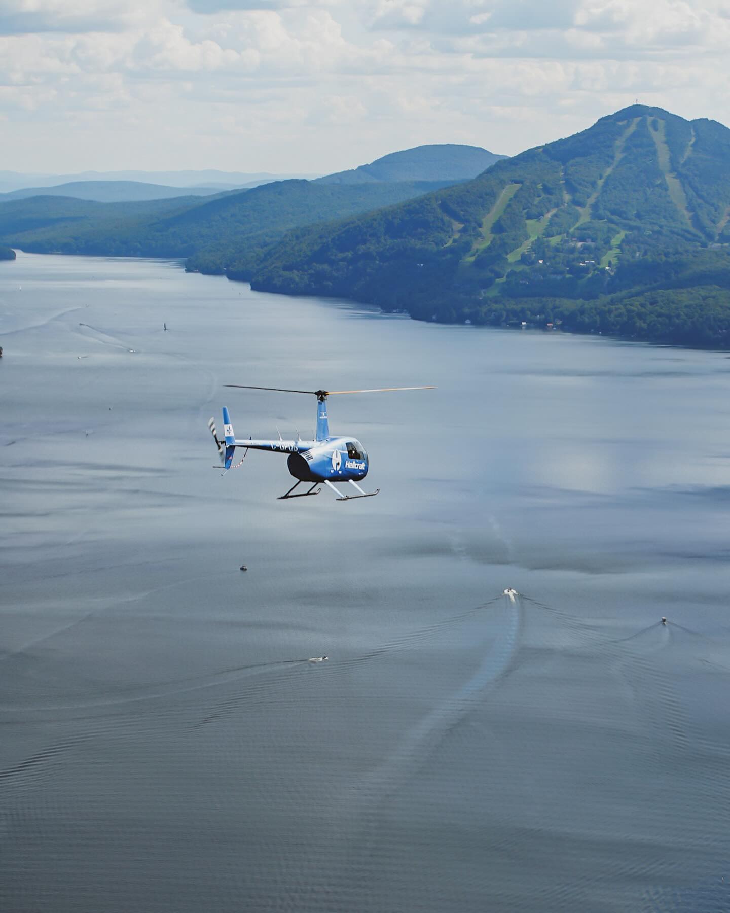Tour d’hélicoptère à Magog